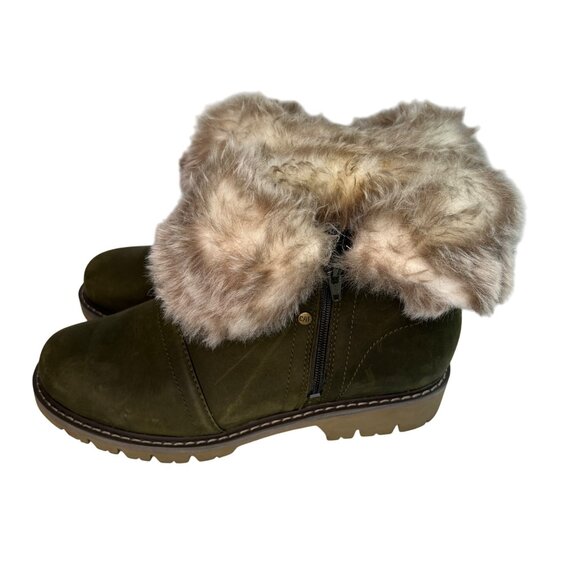 Caterpillar Women's Flurry Fur Waterproof Ankle Snow Bootie 8.5 Green - Picture 2 of 9